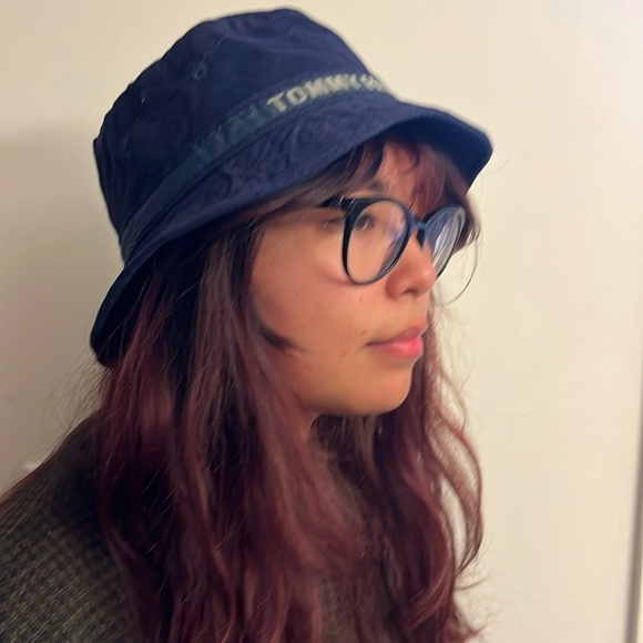 Vintage Tommy Hilfiger Jeans Bucket Hat Navy Unisex - Picture 2 of 4